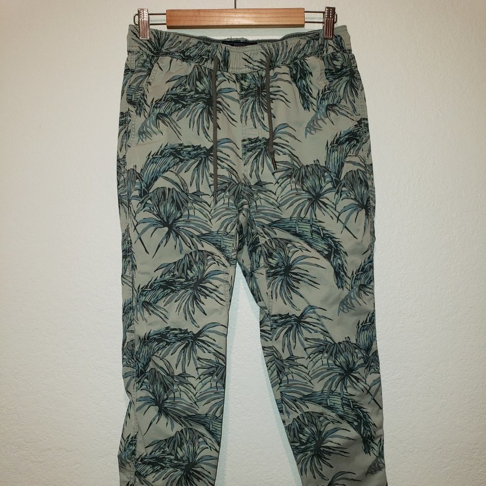 American Rag Elastic Waist Drawstring Palm Tree Print Pants Size S